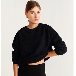 Mango contrasting sheepskin sweatshirt